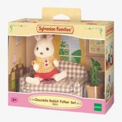 5013 - Papa Lapin Chocolat Avec Salon SYLVANIAN FAMILIES Beige - Sylvanian