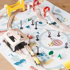 Circuit De Train 66 Pièces En Bois FSC® Multicolore - Vertbaudet