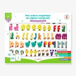 Coffret Mon Ardoise Magnétique Des Alphas Transformés - RÉCRÉALIRE Blanc Et Vert - Recrealire -Kapla shop coffret mon ardoise magnetique des alphas transformes recrealire 1