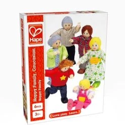 Famille De 6 Poupées En Bois HAPE Multicolore - Hape -Kapla shop famille de 6 poupees en bois hape 2