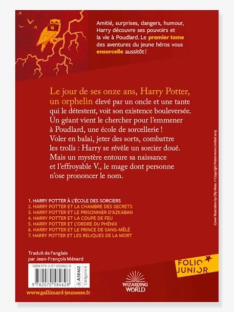 Harry Potter à L'école Des Sorciers - T1 - GALLIMARD JEUNESSE Rouge - Gallimard 4 Harry Potter à L'école Des Sorciers - T1 - GALLIMARD JEUNESSE Rouge - Gallimard – Image 2