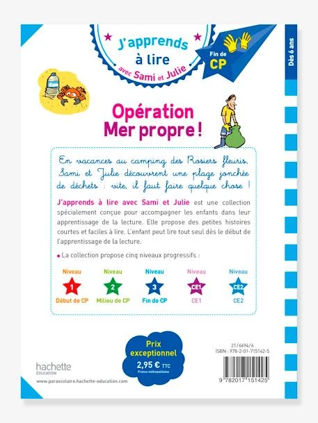 J'apprends à Lire Avec Sami Et Julie CP Niveau 3 - Opération Mer Propre ! - HACHETTE ÉDUCATION Blanc - Hachette 4 J'apprends à Lire Avec Sami Et Julie CP Niveau 3 - Opération Mer Propre ! - HACHETTE ÉDUCATION Blanc - Hachette – Image 2