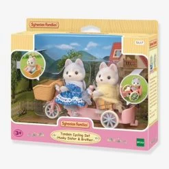 Les Frères Et Sœurs Husky Et Leur Tandem - SYLVANIAN FAMILIES Blanc - Sylvanian