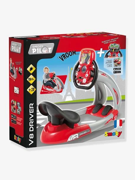 Simulateur De Conduite Pilot V8 Driver + Support SMOBY Rouge - Smoby 4 Simulateur De Conduite Pilot V8 Driver + Support SMOBY Rouge - Smoby – Image 2